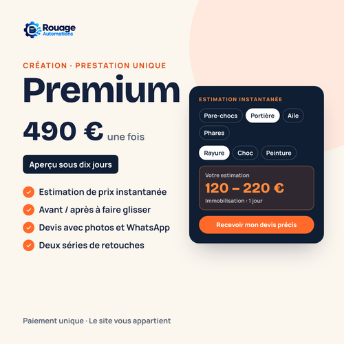 Création de site Premium pour artisan, 490 € une fois